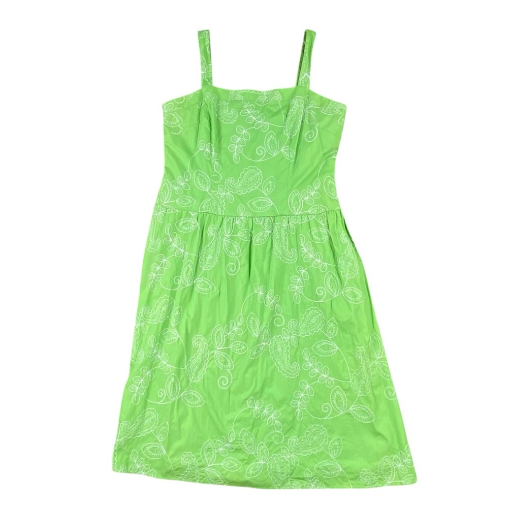 Woman’s Danny & Nicole green white floral embroidered dress size 16